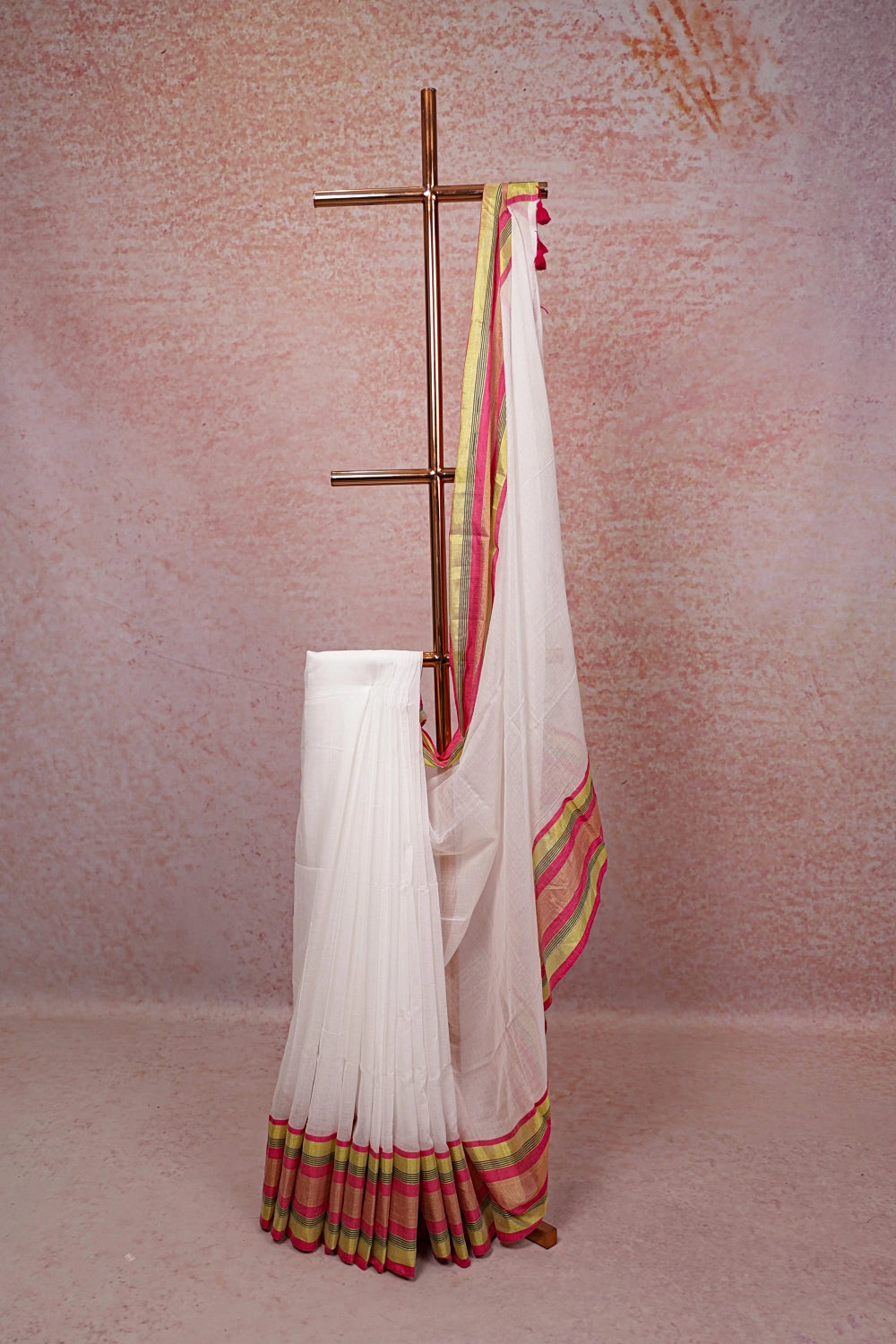Cream Mul Cotton Kerala Saree