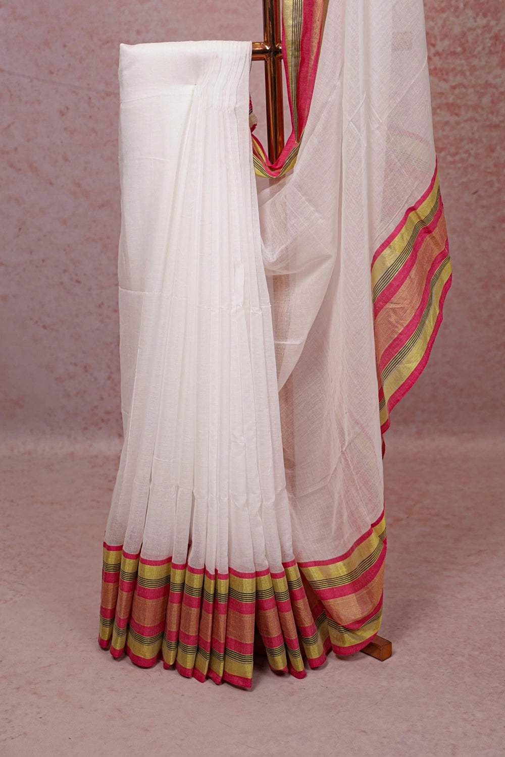 Cream Mul Cotton Kerala Saree