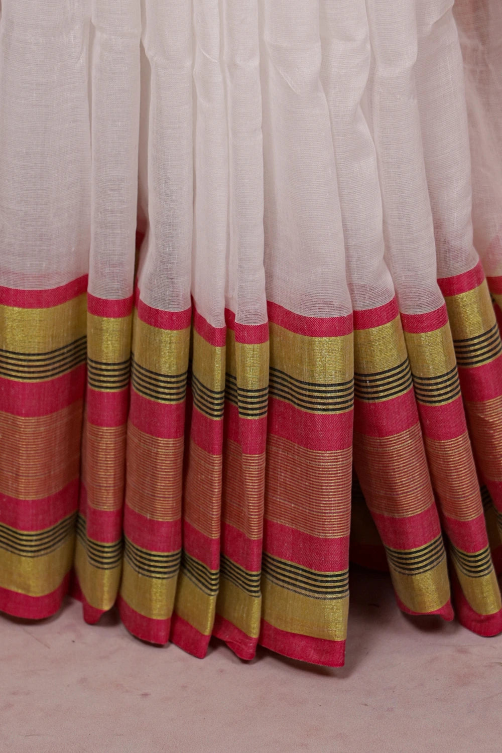 Cream Mul Cotton Kerala Saree