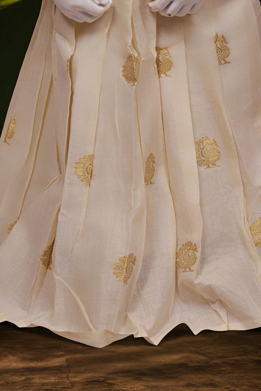 Girls Green Color Top With Golden Skirt