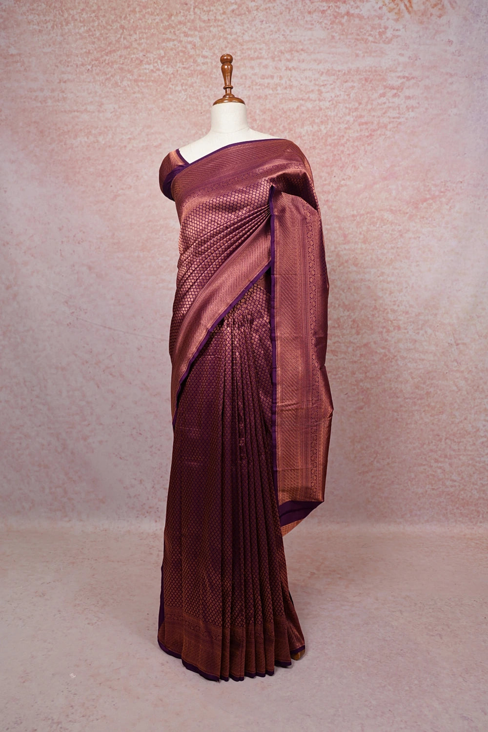 Purple Kancheepuram Semi Silk Saree