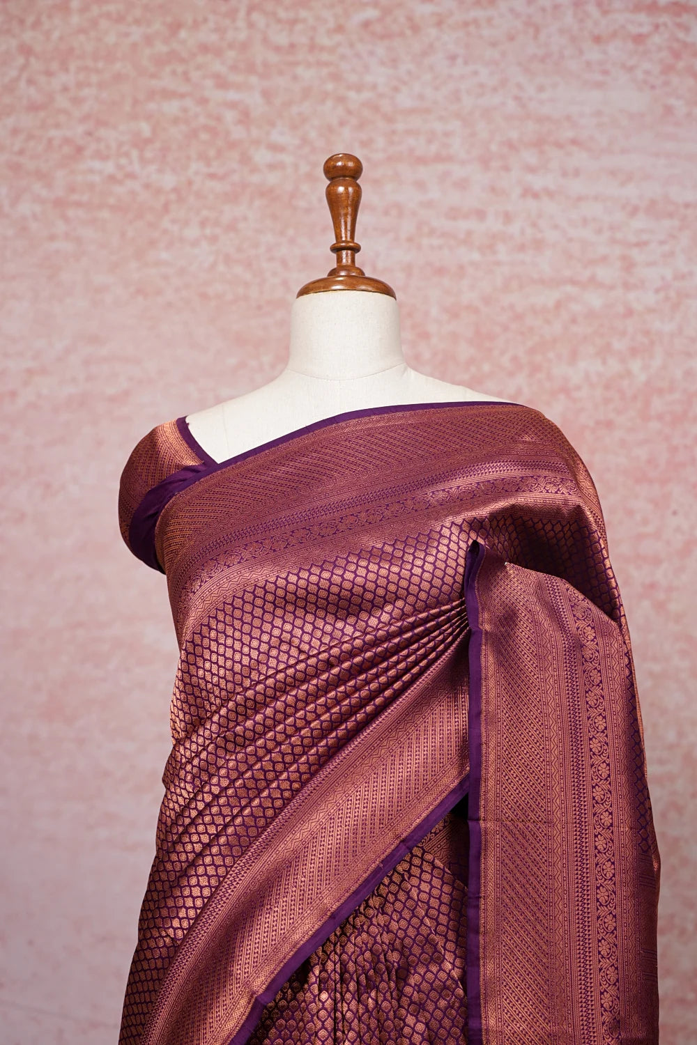 Purple Kancheepuram Semi Silk Saree