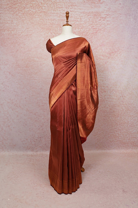 Maroon Kancheepuram Semi Silk Saree