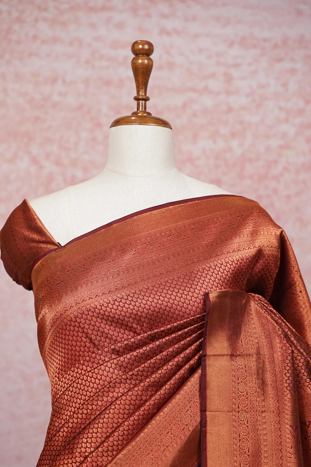 Maroon Kancheepuram Semi Silk Saree