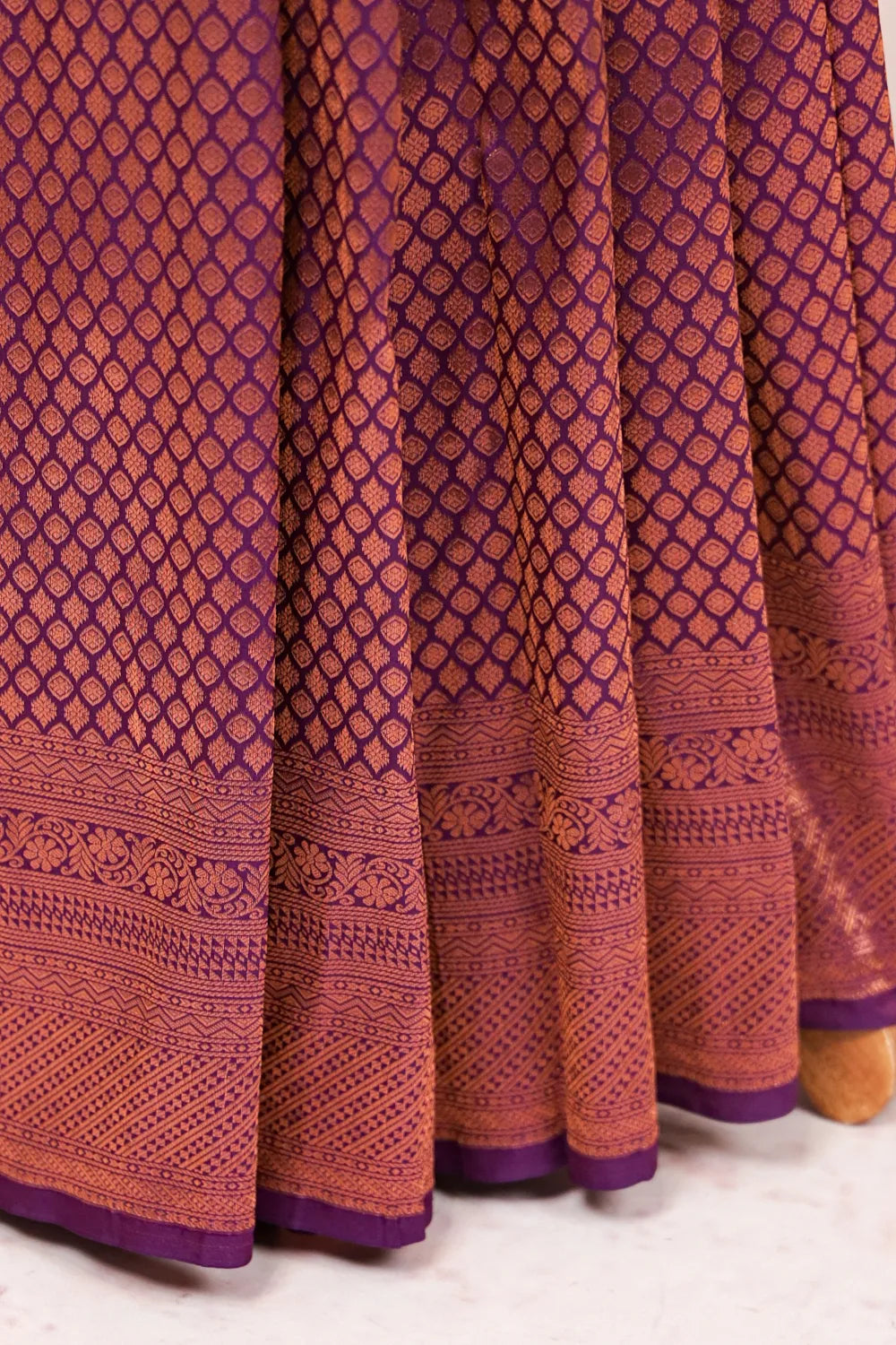 Wine Kancheepuram Semi Silk Saree - Seematti