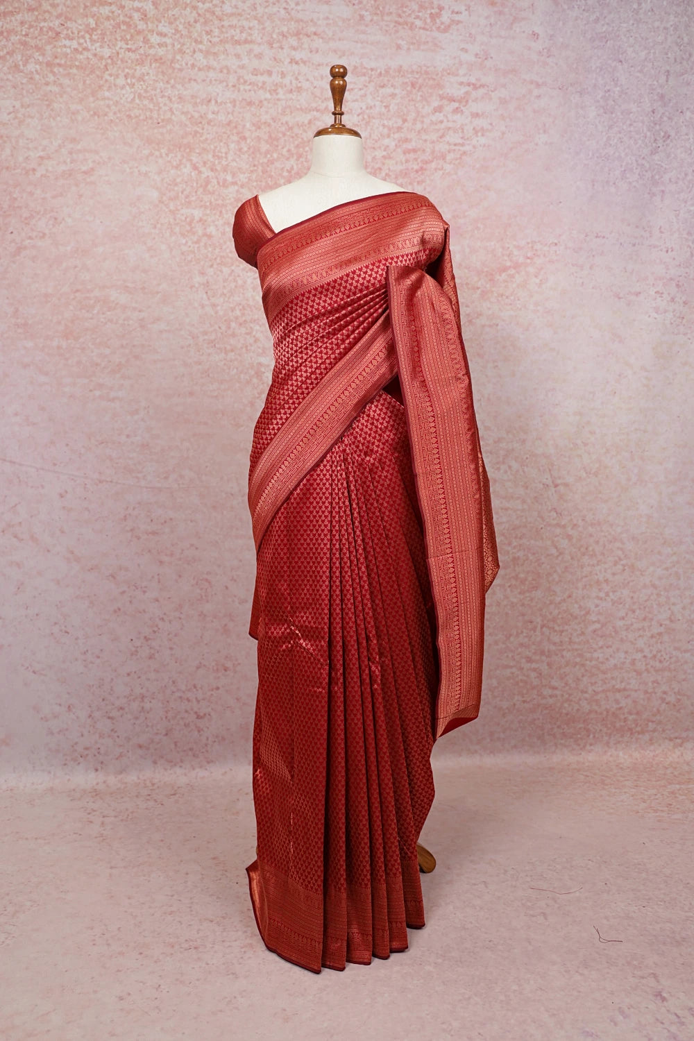 Maroon Kancheepuram Semi Silk Saree