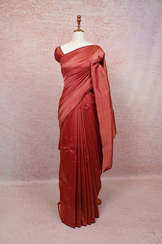 Maroon Kancheepuram Semi Silk Saree