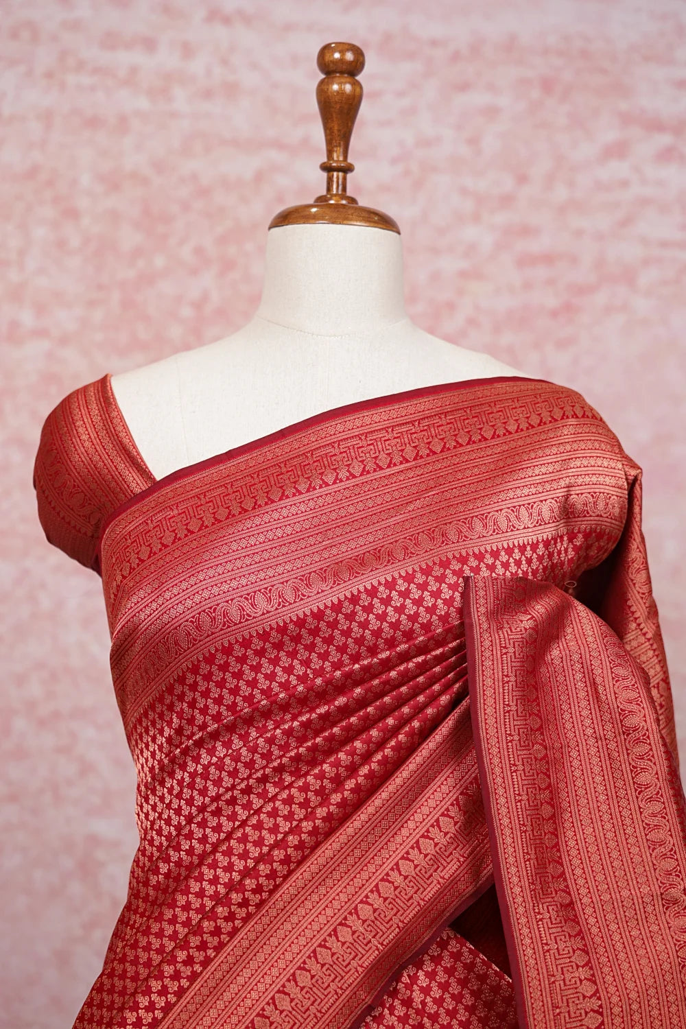 Maroon Kancheepuram Semi Silk Saree