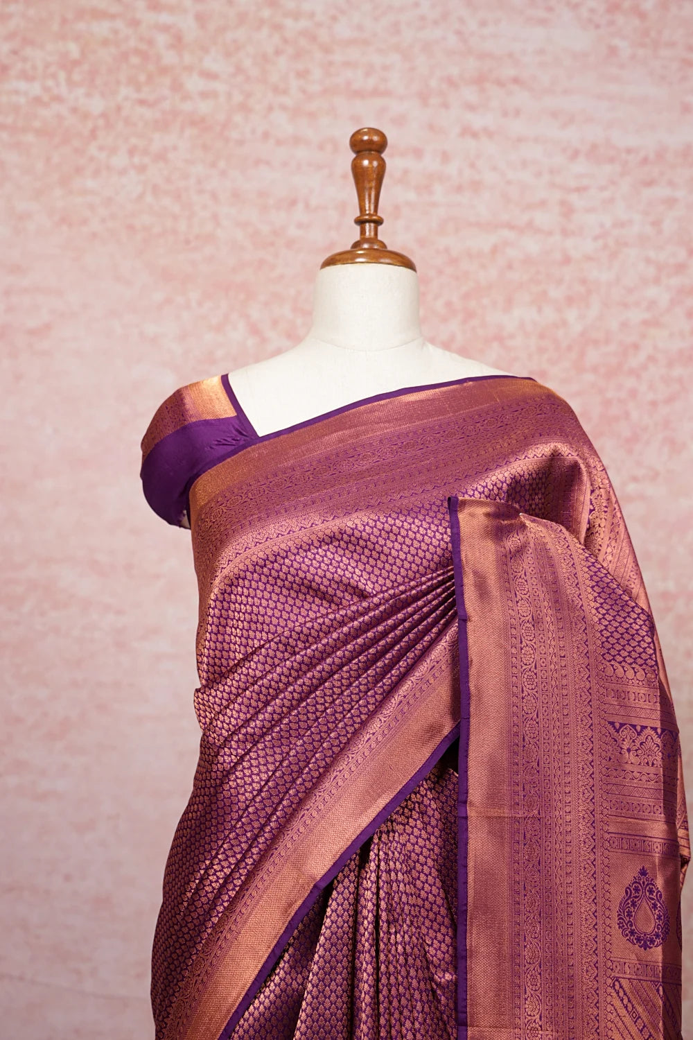 Violet Purple  Kancheepuram Semi Silk Saree