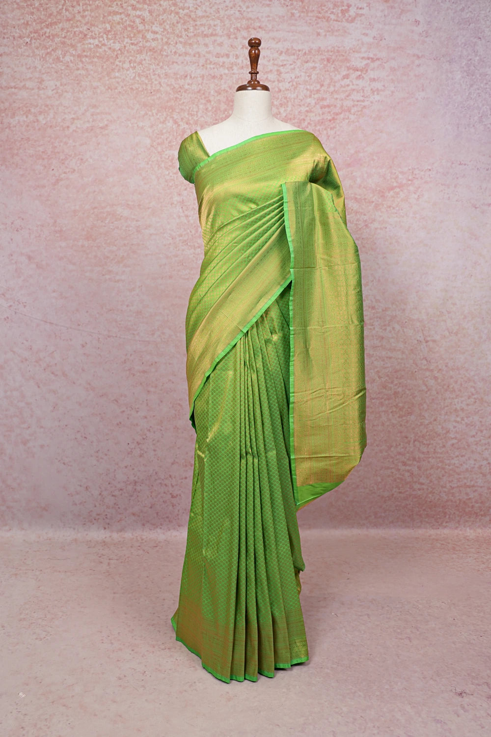 Parrot Green Kancheepuram Semi Silk Saree - Seematti