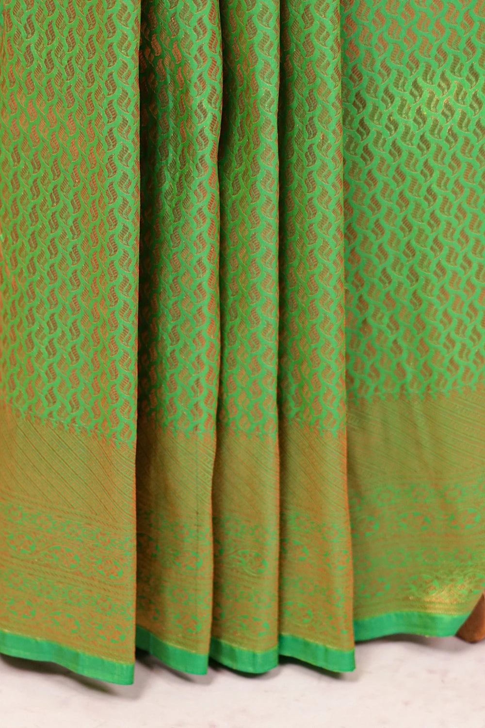 Parrot Green Kancheepuram Semi Silk Saree - Seematti