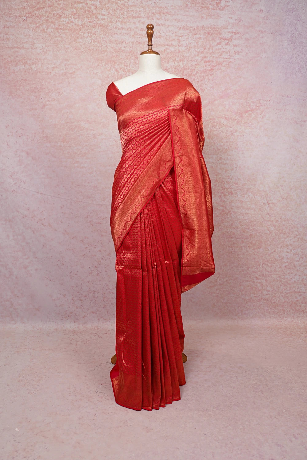 Red Kancheepuram Semi Silk Saree