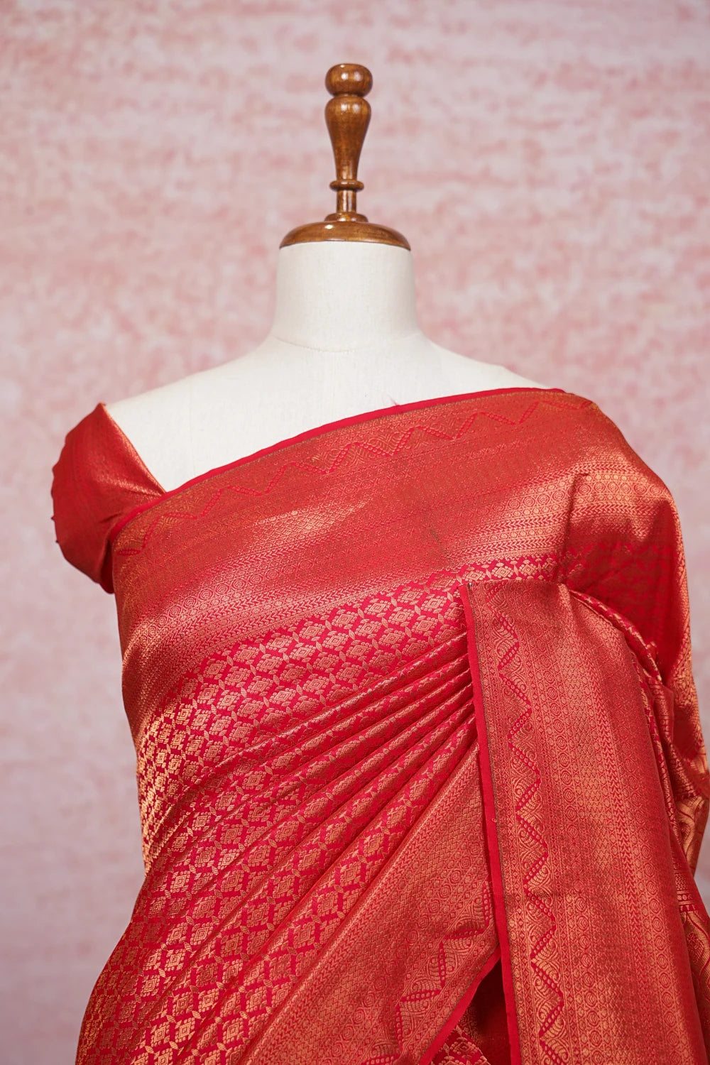 Red Kancheepuram Semi Silk Saree