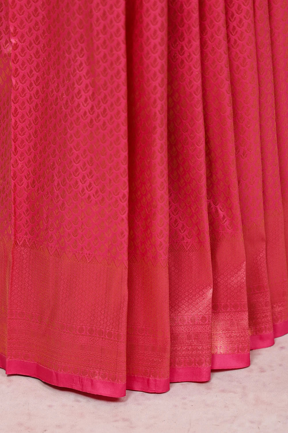 Pink Kancheepuram Semi Silk Saree