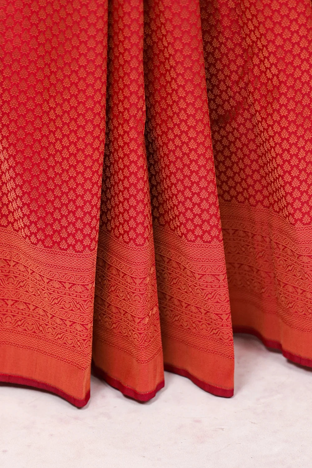 Wine Red Kancheepuram Semi Silk Saree