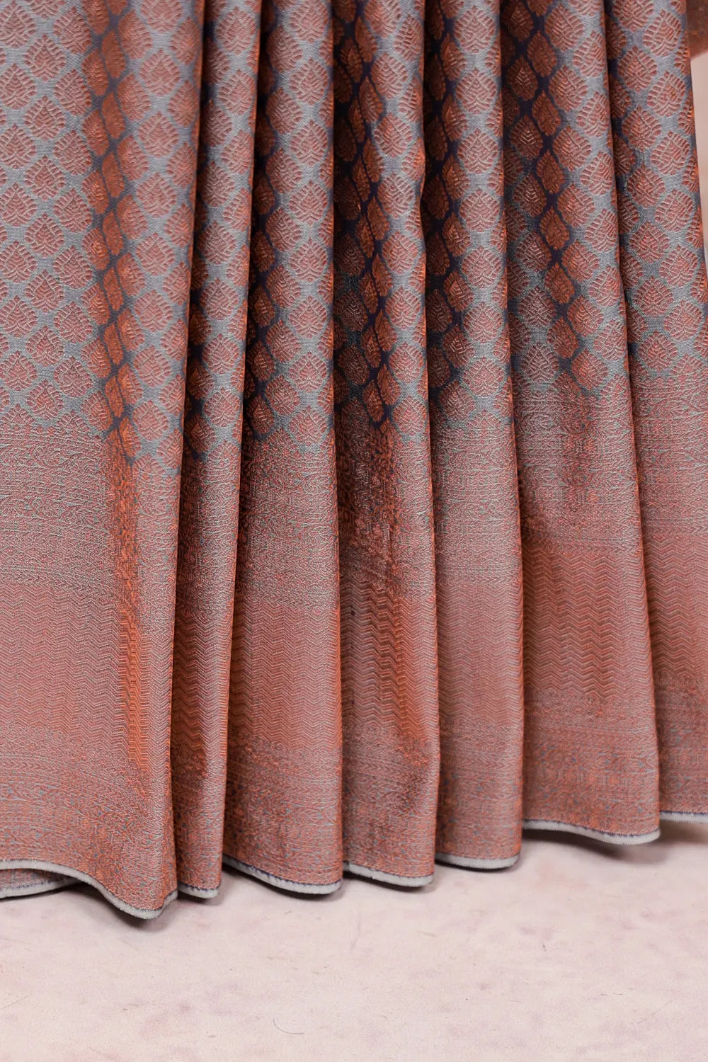 Ash Kancheepuram Semi Silk Saree