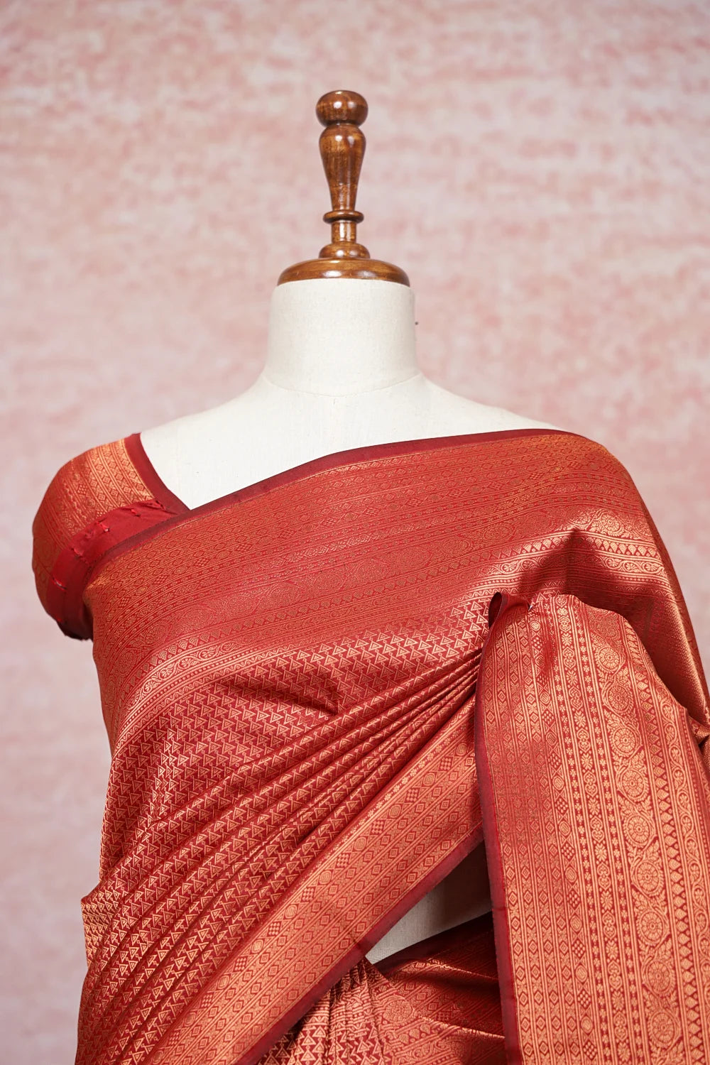 Maroon Kancheepuram Semi Silk Saree