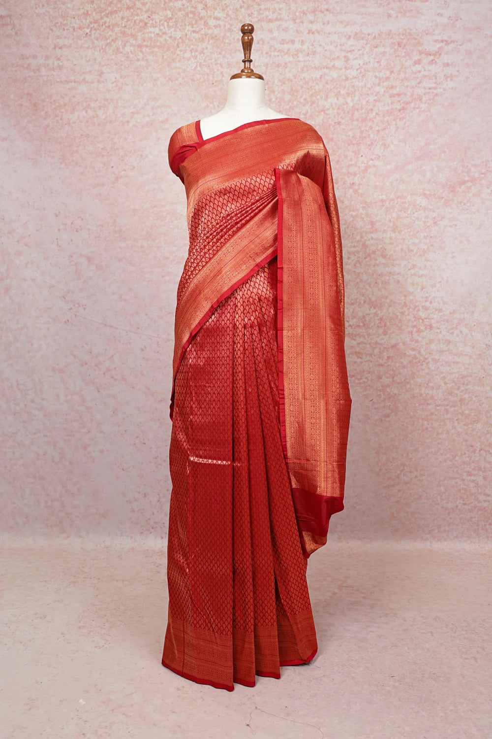 Maroon Kancheepuram Semi Silk Saree - Seematti