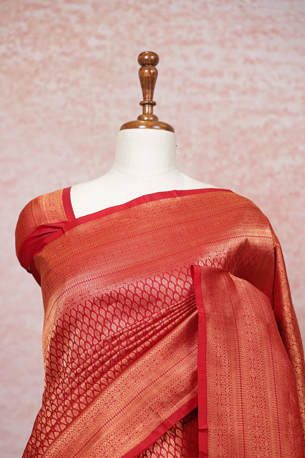 Maroon Kancheepuram Semi Silk Saree - Seematti
