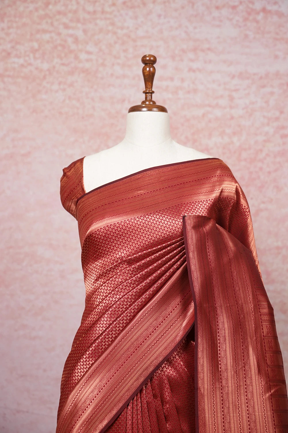 Maroon Kancheepuram Semi Silk Saree