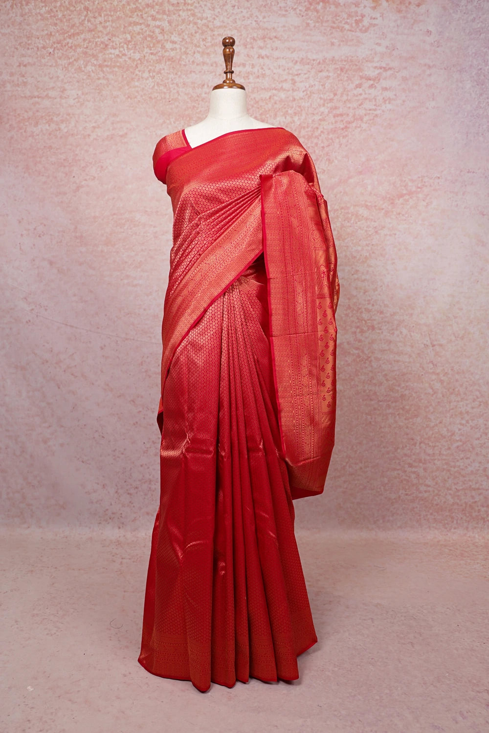 Red Kancheepuram Semi Silk Saree