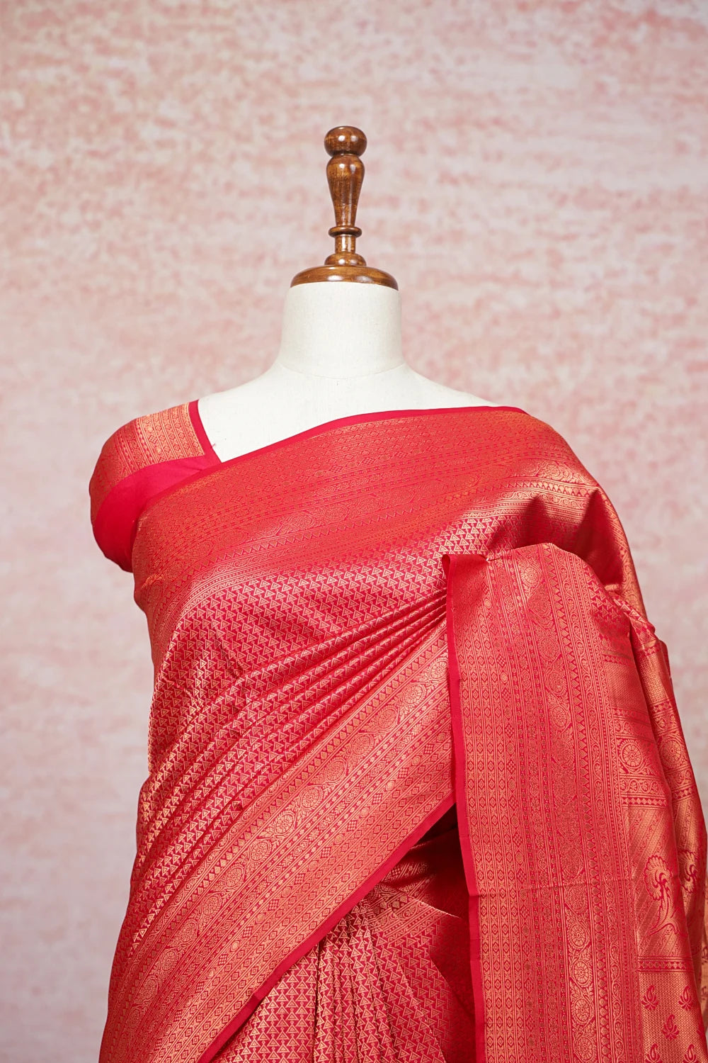 Red Kancheepuram Semi Silk Saree