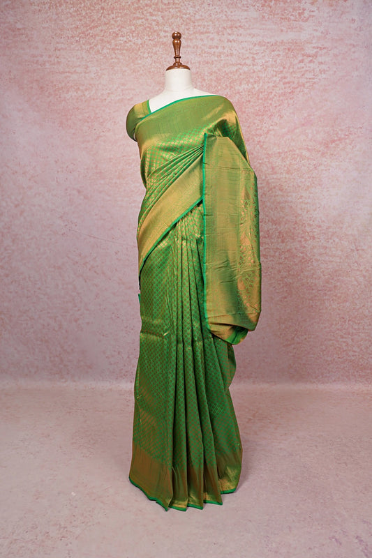 Green Kancheepuram Semi Silk Saree