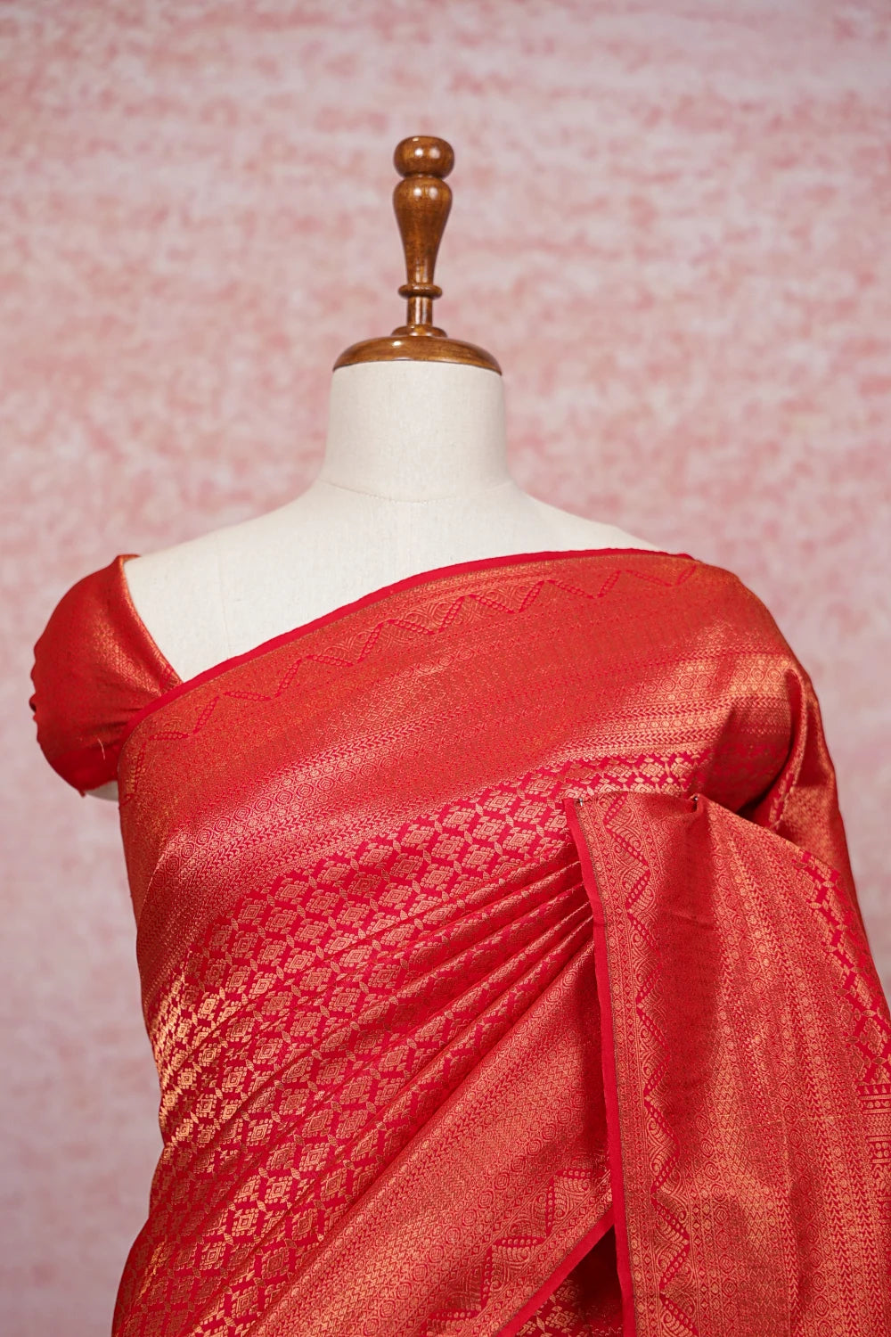Red Kancheepuram Semi Silk Saree