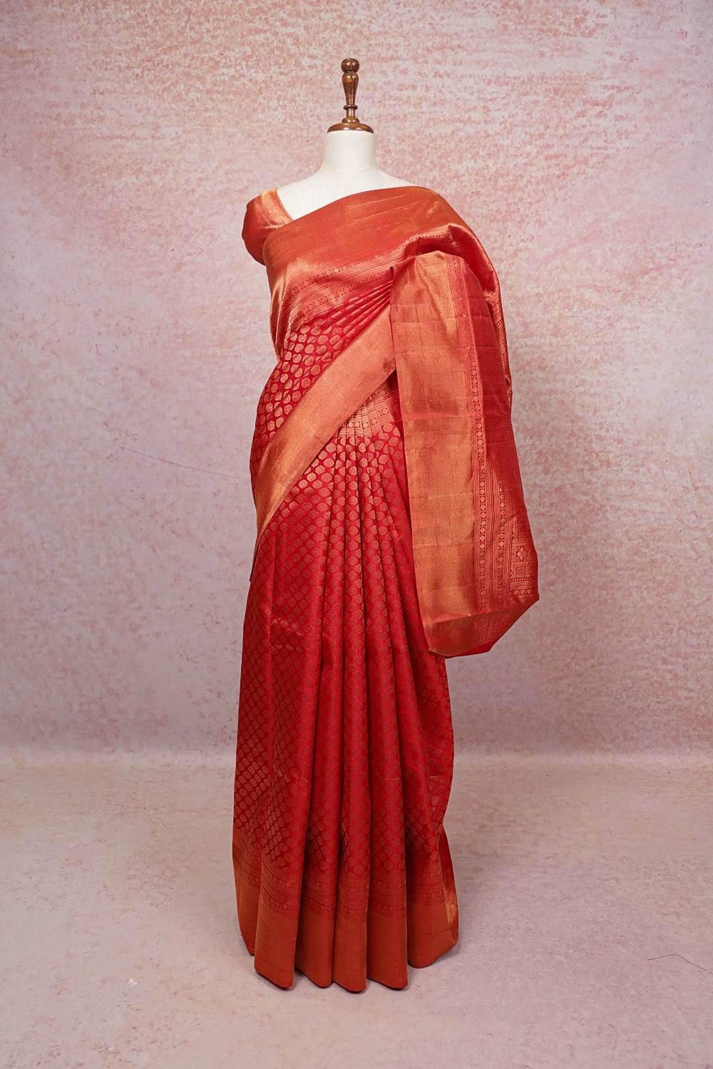 Red Kancheepuram Semi Silk Saree