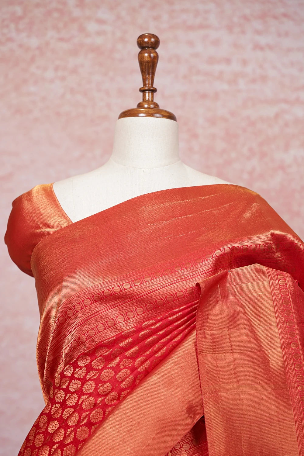 Red Kancheepuram Semi Silk Saree