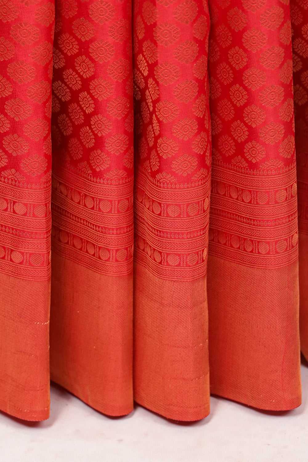 Red Kancheepuram Semi Silk Saree