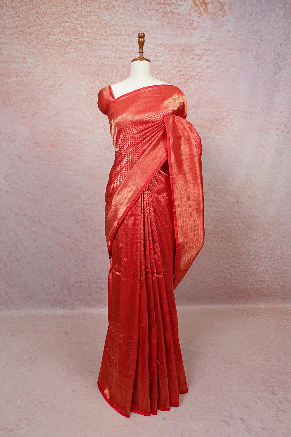 Red Kancheepuram Semi Silk Saree