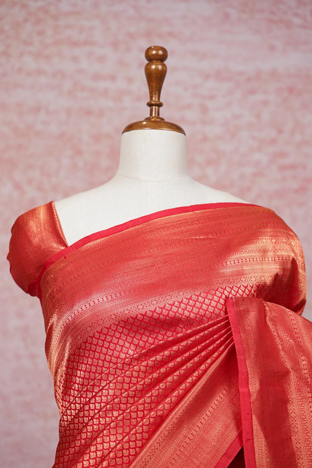 Red Kancheepuram Semi Silk Saree