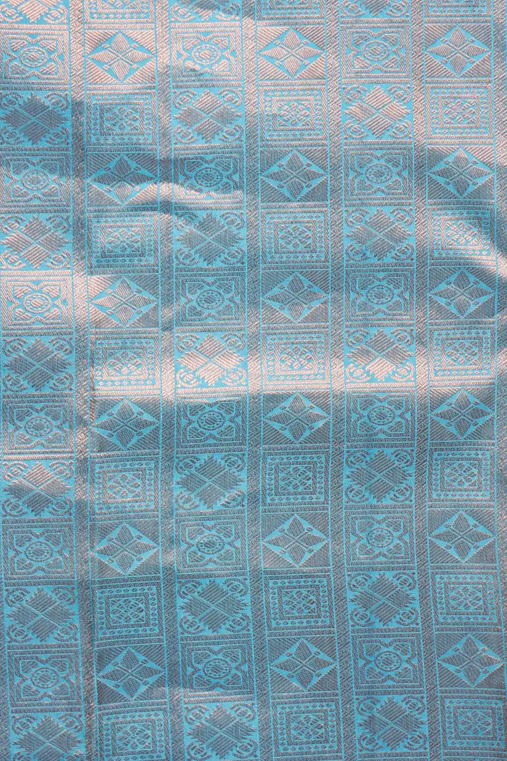 Light Blue Kancheepuram Semi Silk Saree