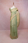 Pista Green Kancheepuram Semi Silk Saree