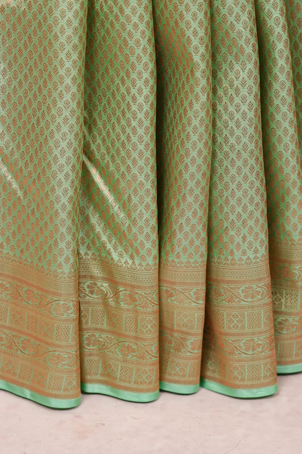 Pista Green Kancheepuram Semi Silk Saree