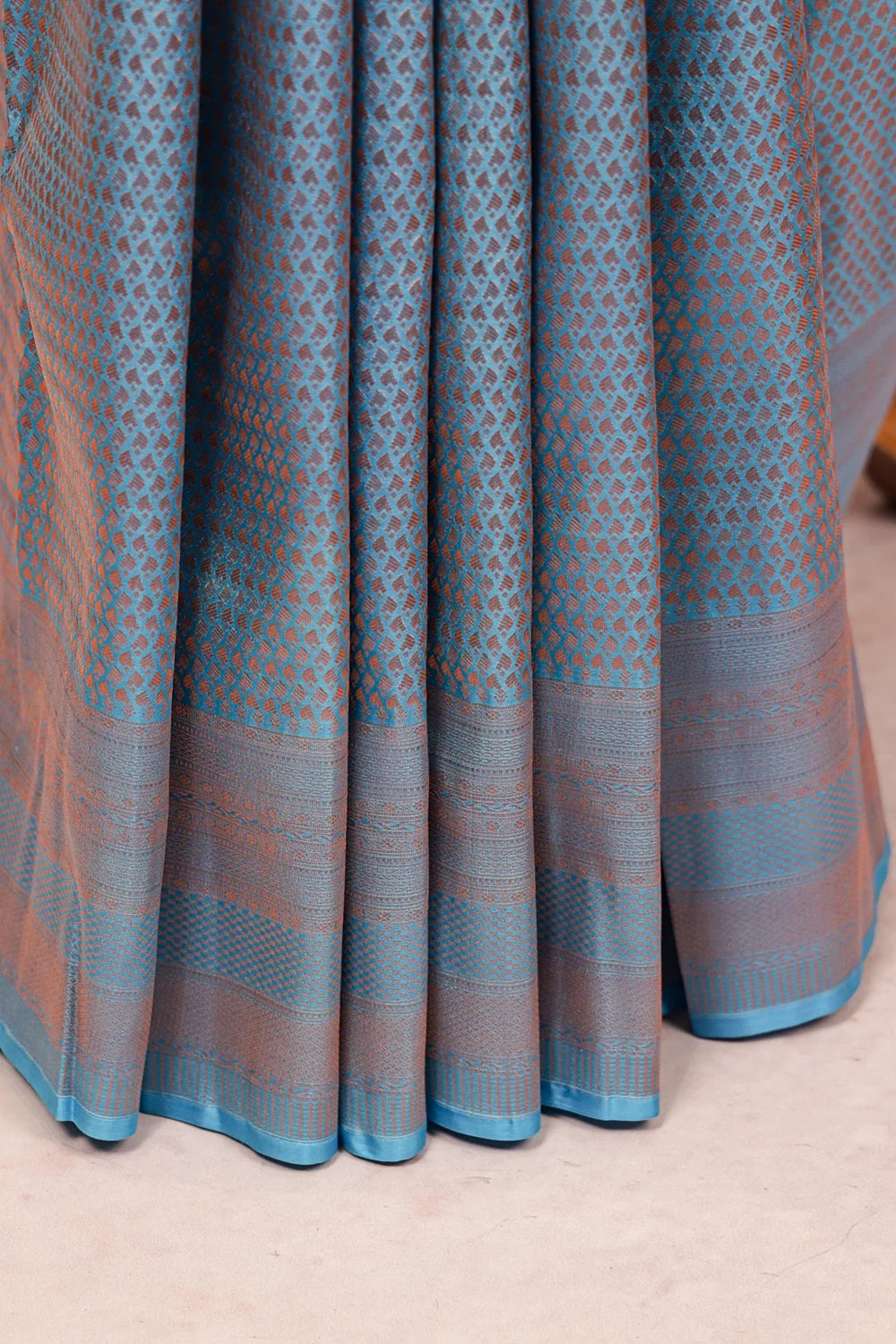 Light Blue Kancheepuram Semi Silk Saree