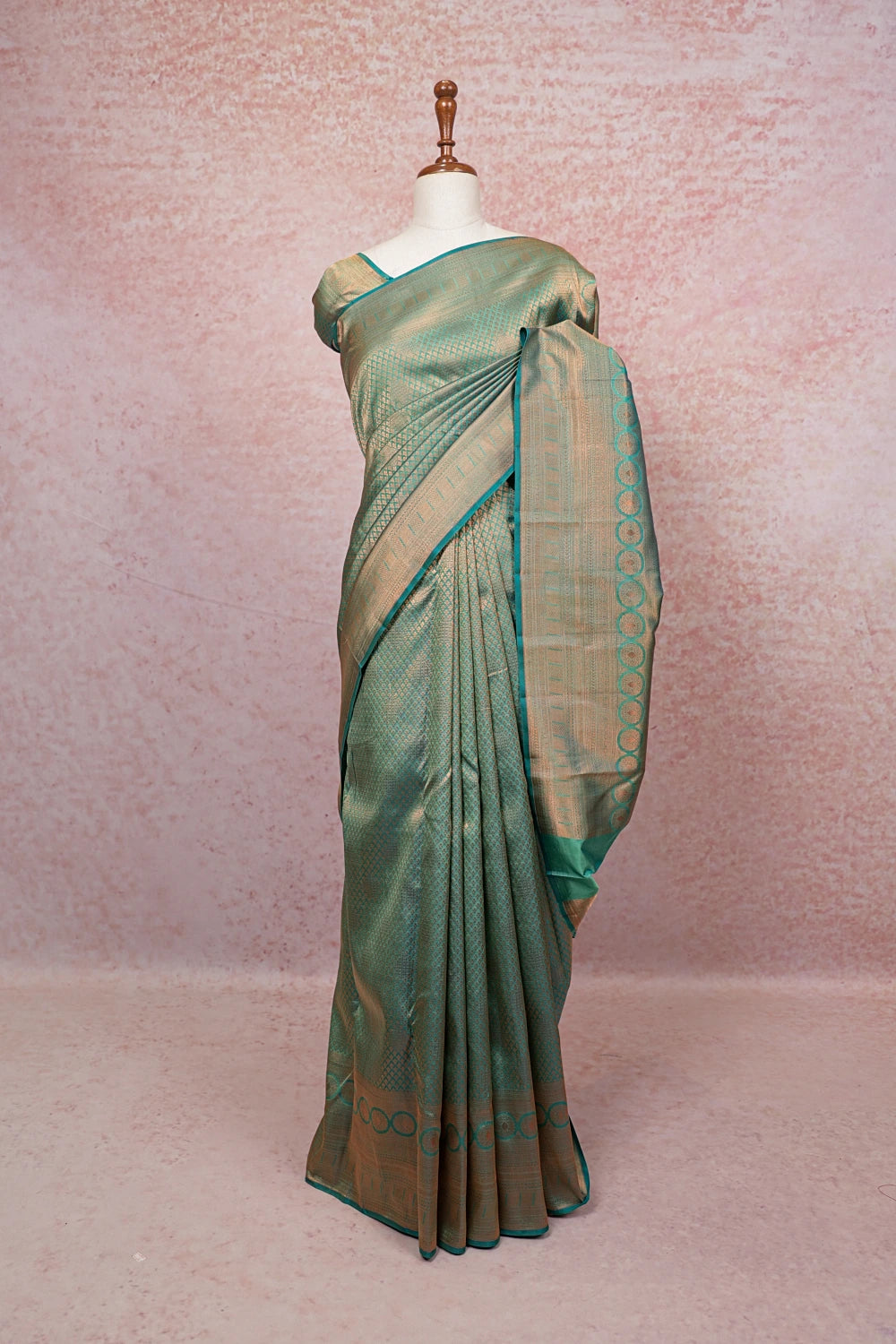 Green Kancheepuram Semi Silk Saree