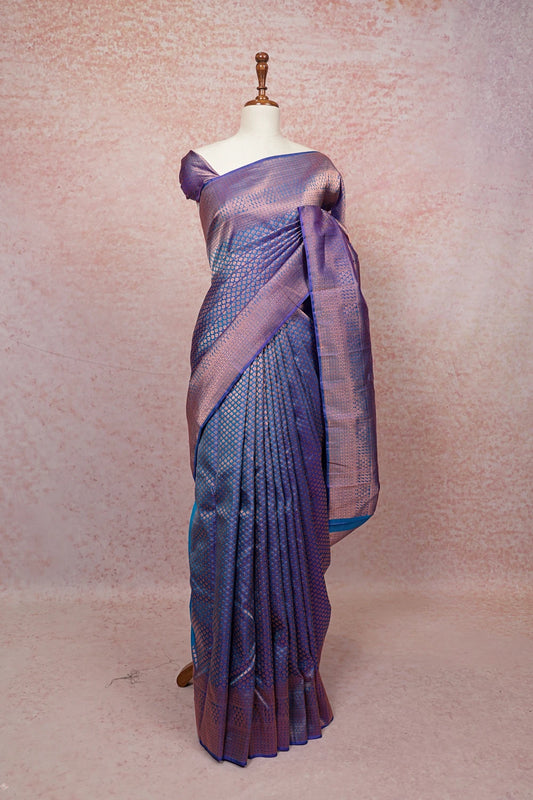 Blue Kancheepuram Semi Silk Saree
