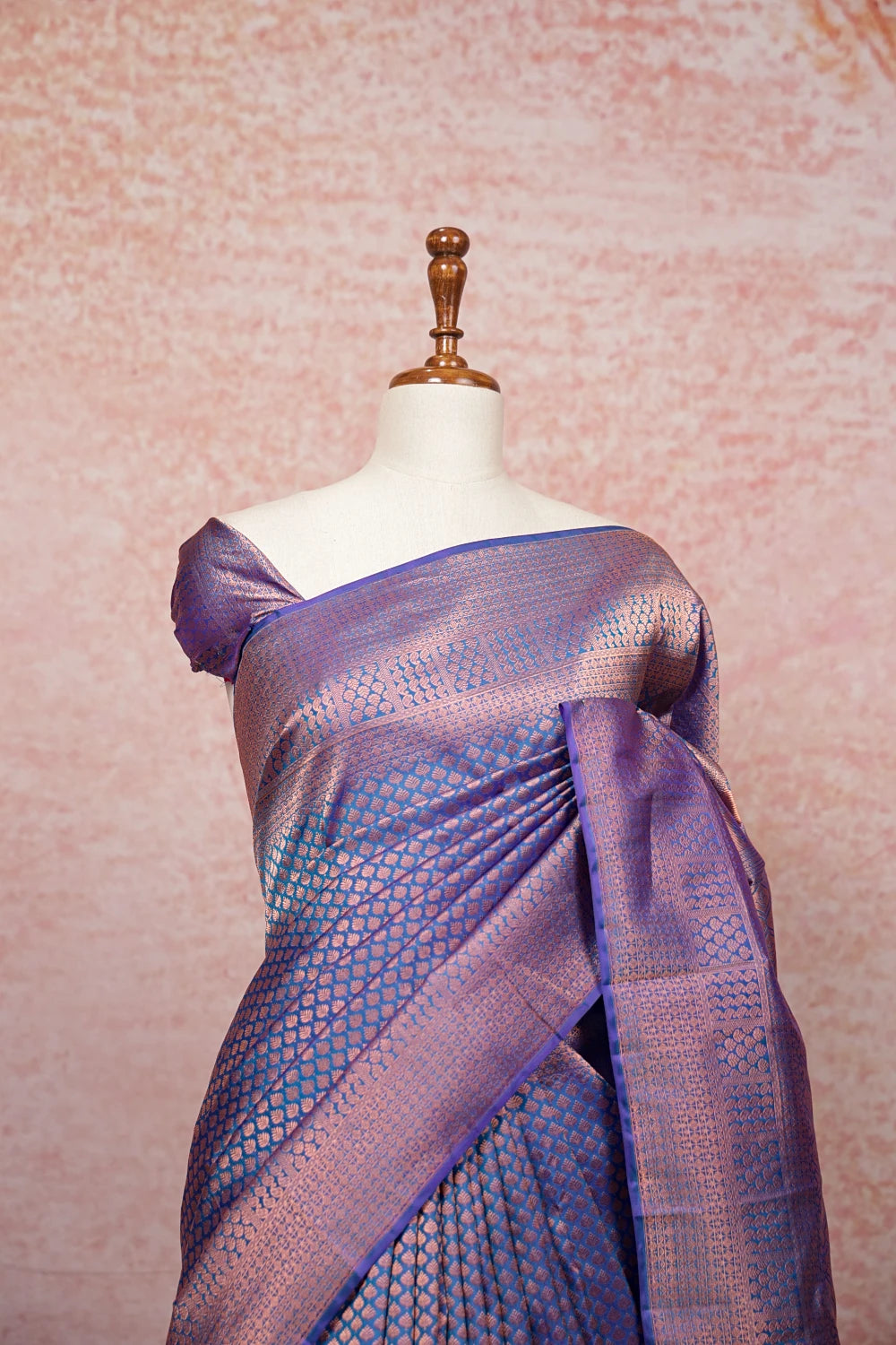 Blue Kancheepuram Semi Silk Saree
