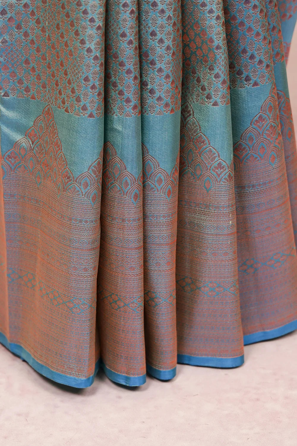 Light Blue Kancheepuram Semi Silk Saree