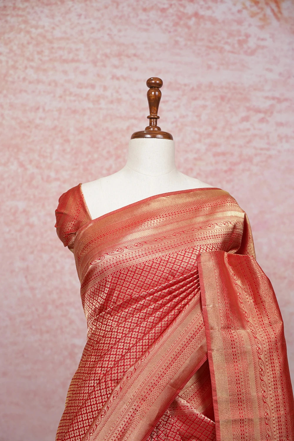 Red Kancheepuram Semi Silk Saree