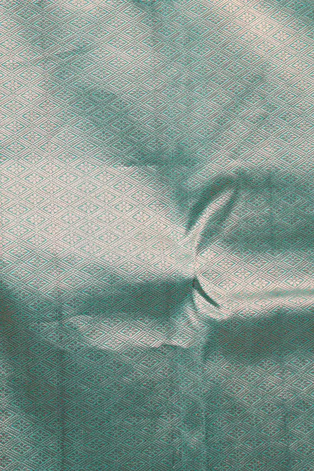 Peacock  Blue Kancheepuram Semi Silk Saree