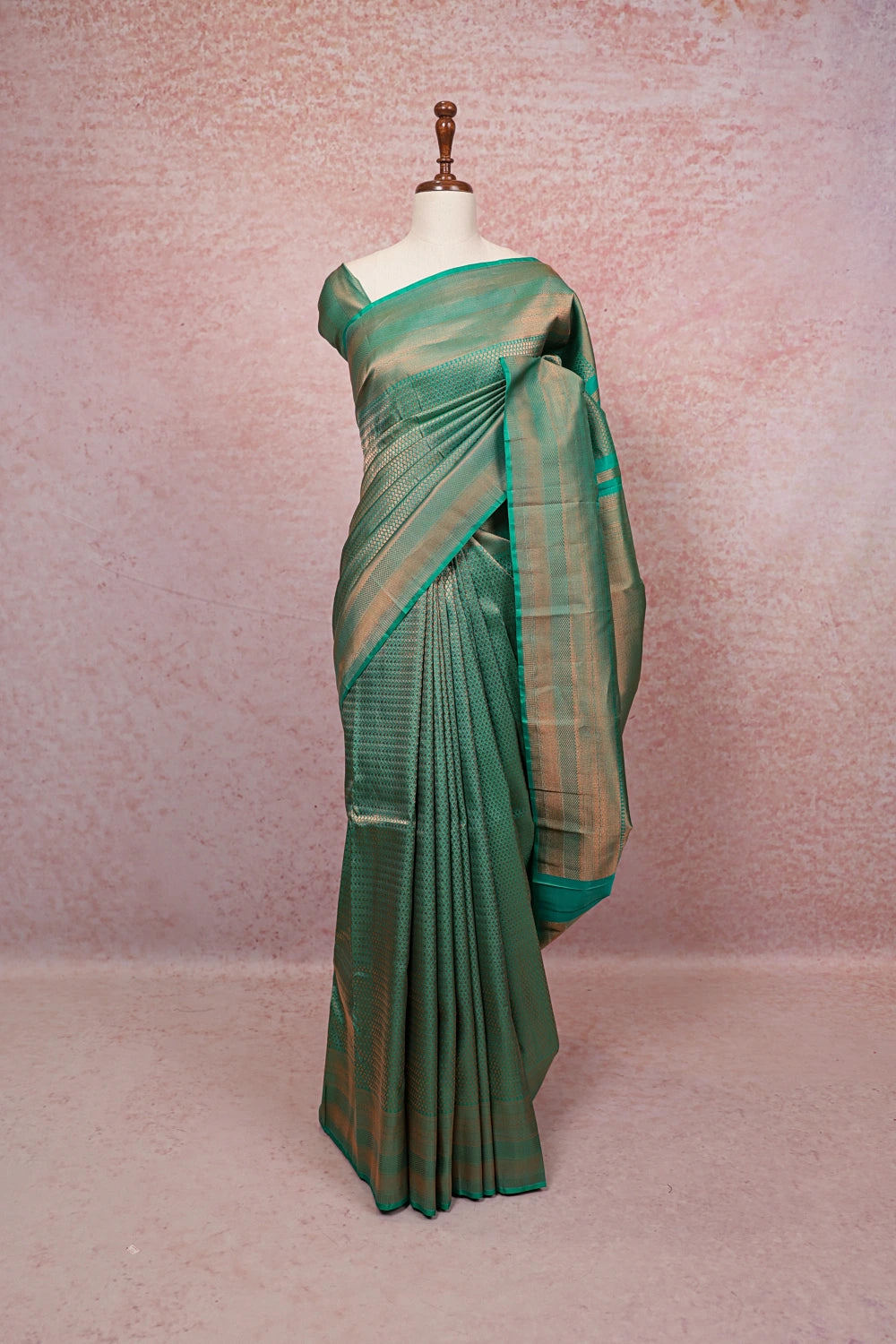 Light Green Kancheepuram  Semi Silk Saree