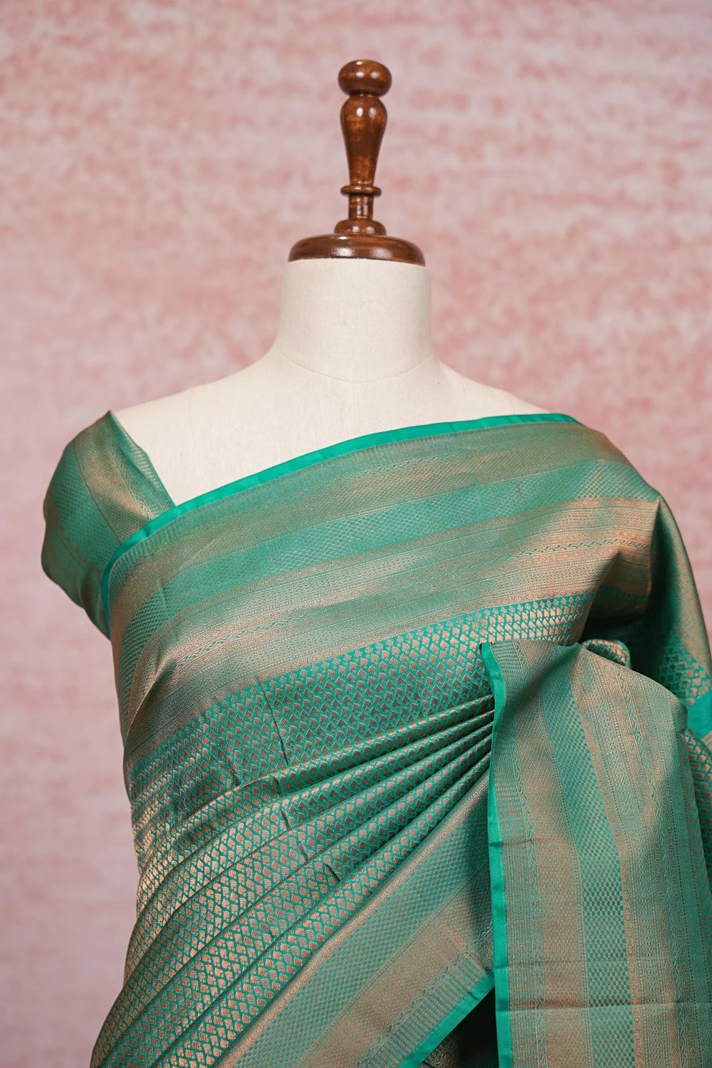 Light Green Kancheepuram  Semi Silk Saree