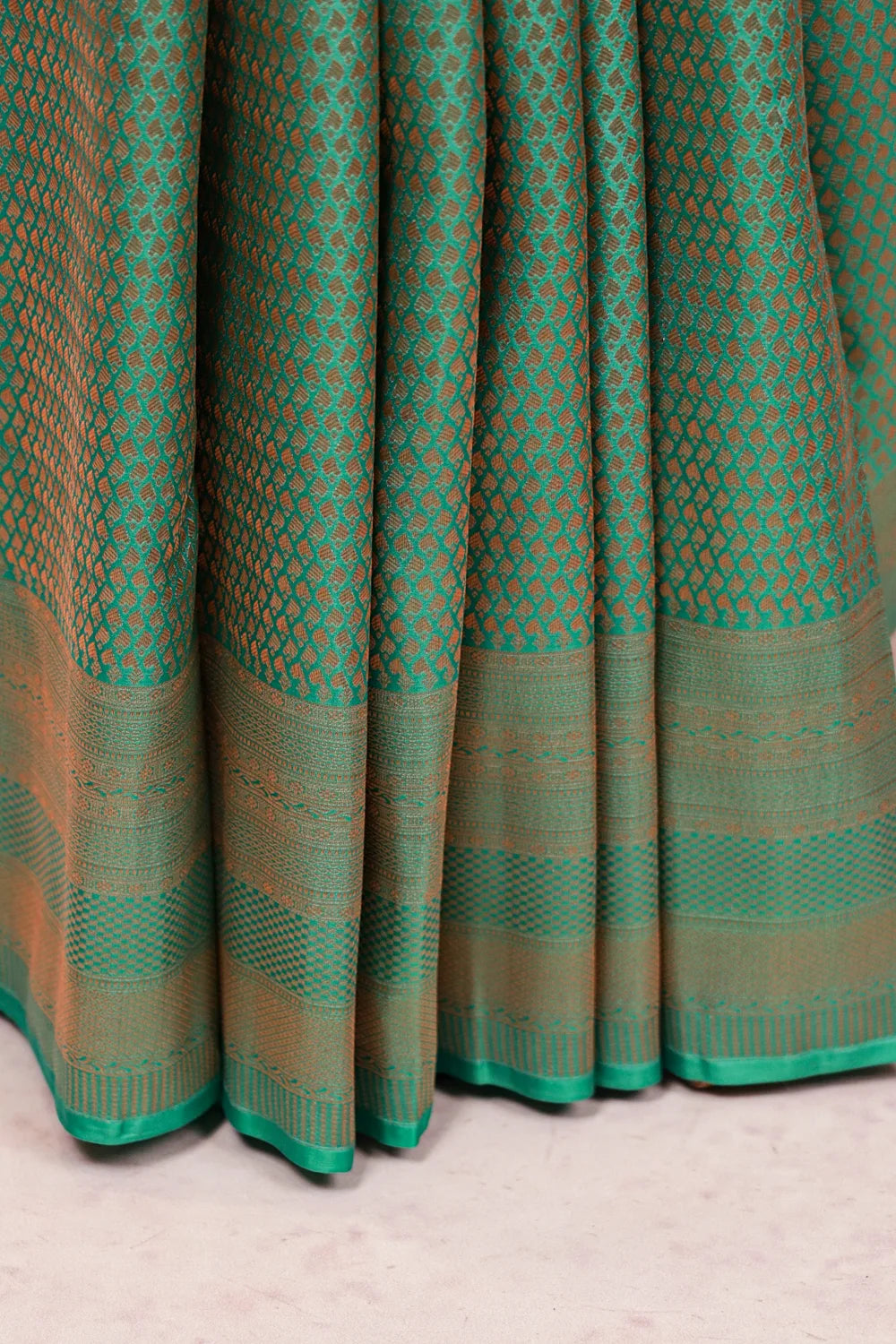 Light Green Kancheepuram  Semi Silk Saree