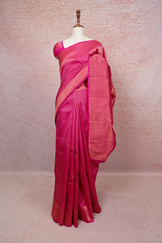 Pink Kancheepuram Semi Silk Saree - Seematti