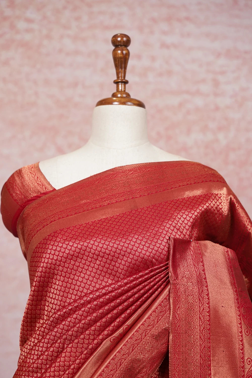 Maroon Kancheepuram Semi Silk Saree