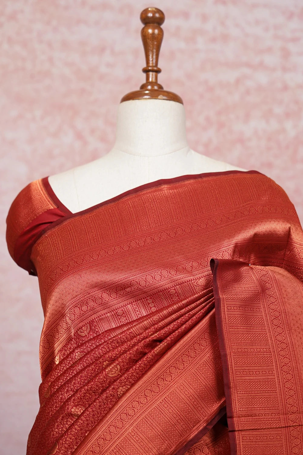 Maroon Kancheepuram Semi Silk Saree
