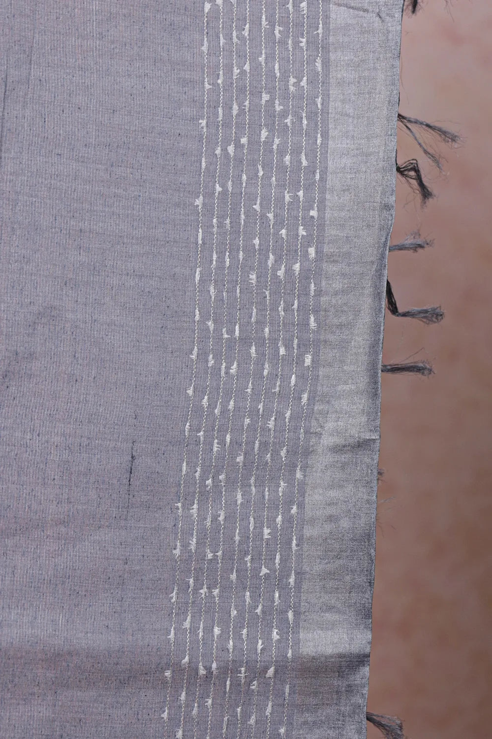 Ash Tussar Silk Saree